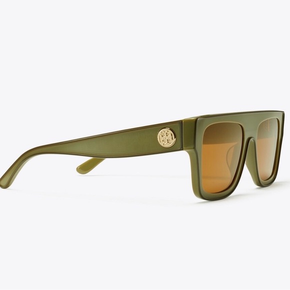 Tory Burch Geometric Olive Green Sunglasses - Picture 2 of 3